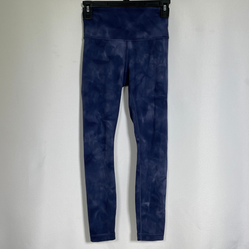 Lululemon Wunder Train Diamond Dye Shade Naval Blue High-Rise Leggings Women's 4